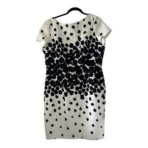 FRASCARA Women’s Elegant Black and White Floral Dress Midi Size 10